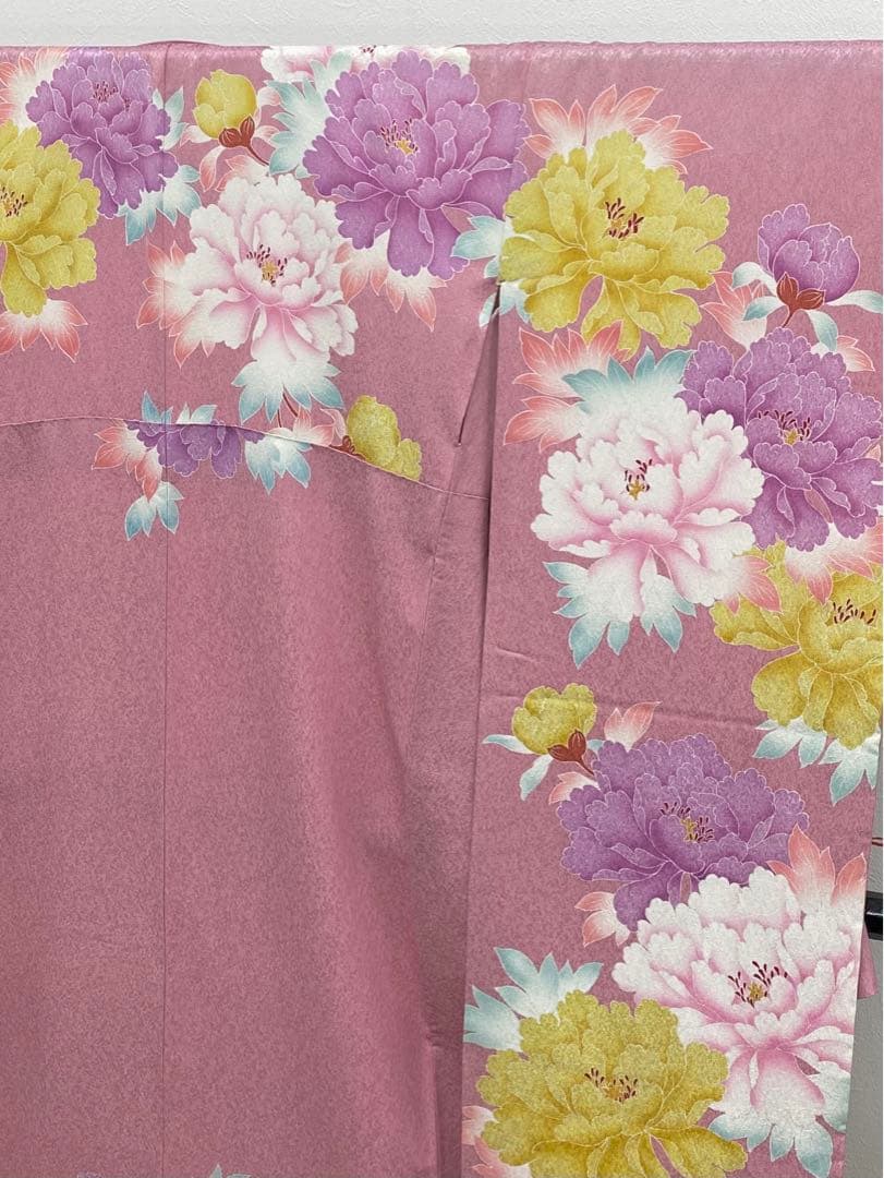 振袖 豪華 銀通し 刺繍 紋意匠 牡丹 身丈166cm 撥水加工済