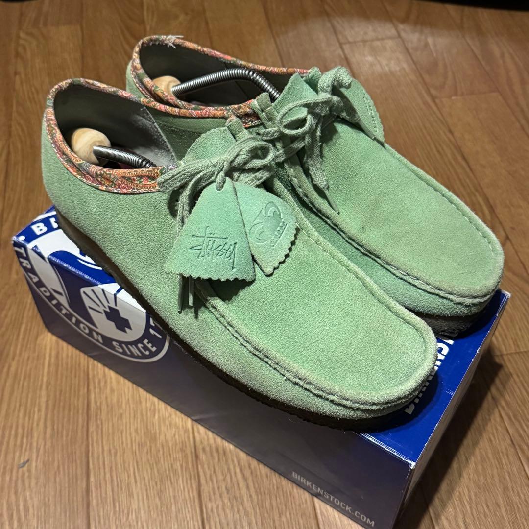 Stussy Clarks wallabee green UK9 コラボ