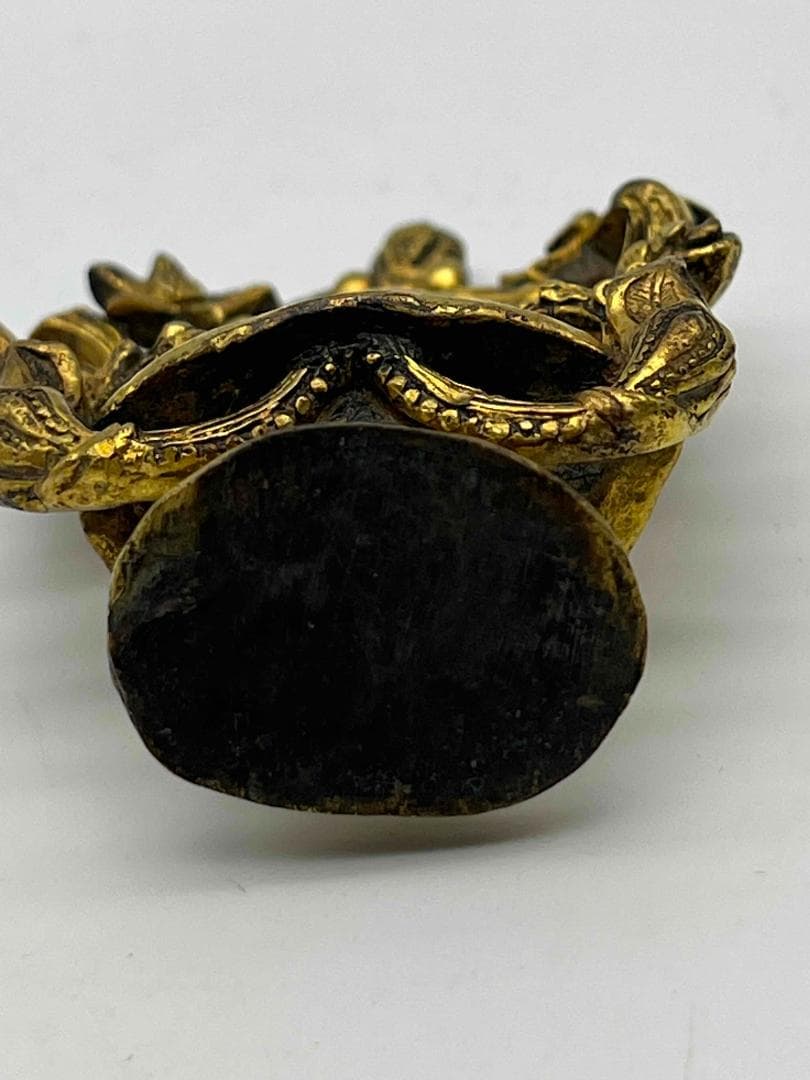 唐時代　铜鎏金 金仏塔 財宝塔 金銅仏具　金宝葫芦塔　仏教用品(B-104④)