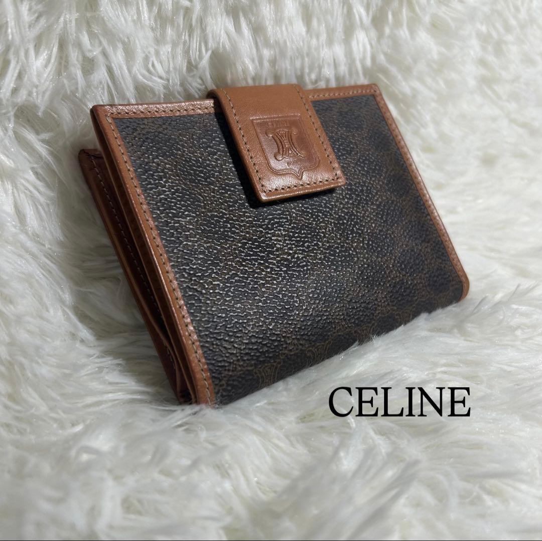 ✨美品✨CELINE 二つ折り財布 ブラウンレザー