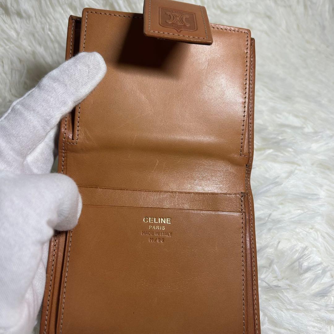 ✨美品✨CELINE 二つ折り財布 ブラウンレザー