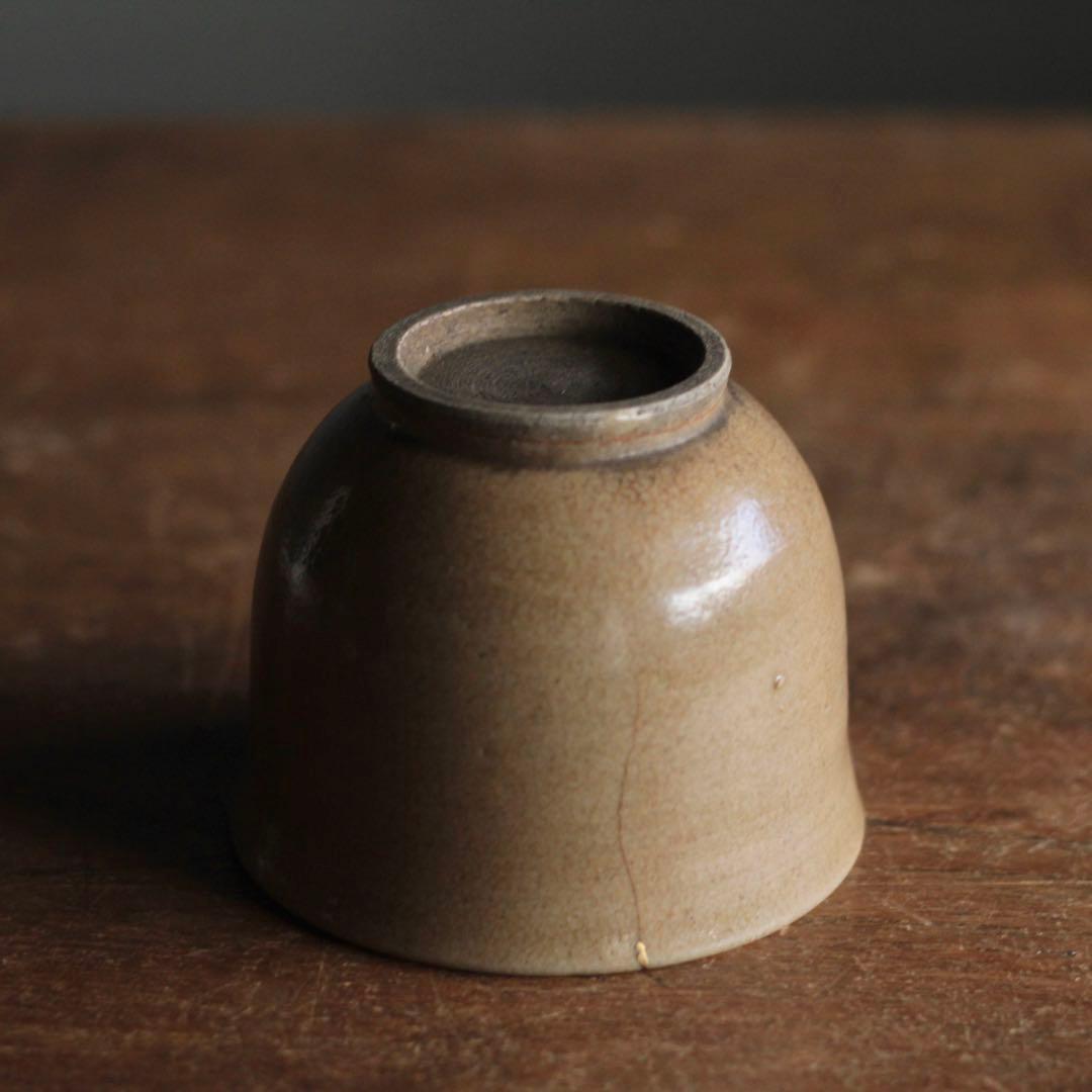 灰釉 筒茶碗 茶道具 古道具 アンティーク 茶碗