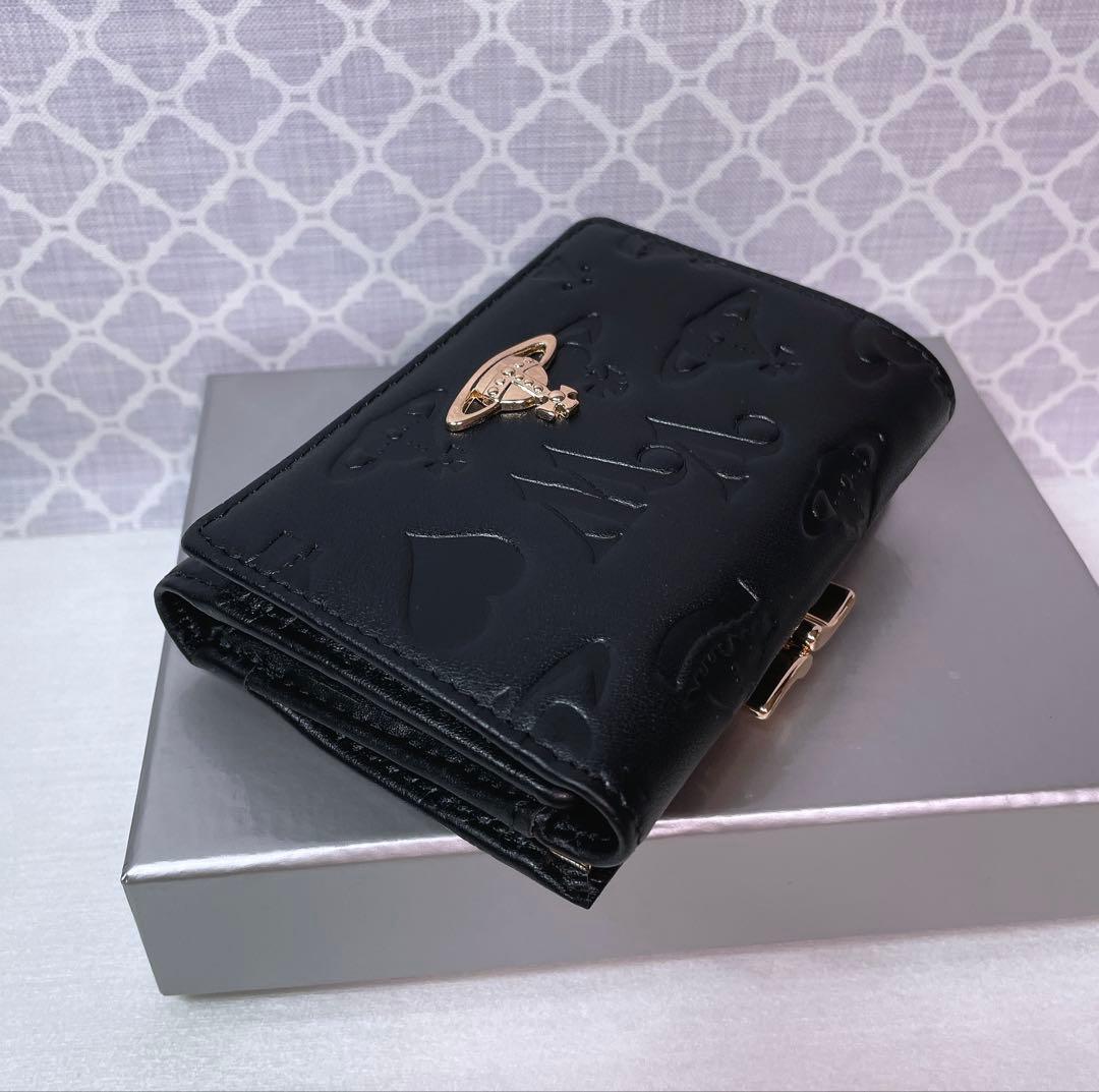 【最新❤︎新品】ヴィヴィアン・ウエストウッド　三折財布 ブラック
