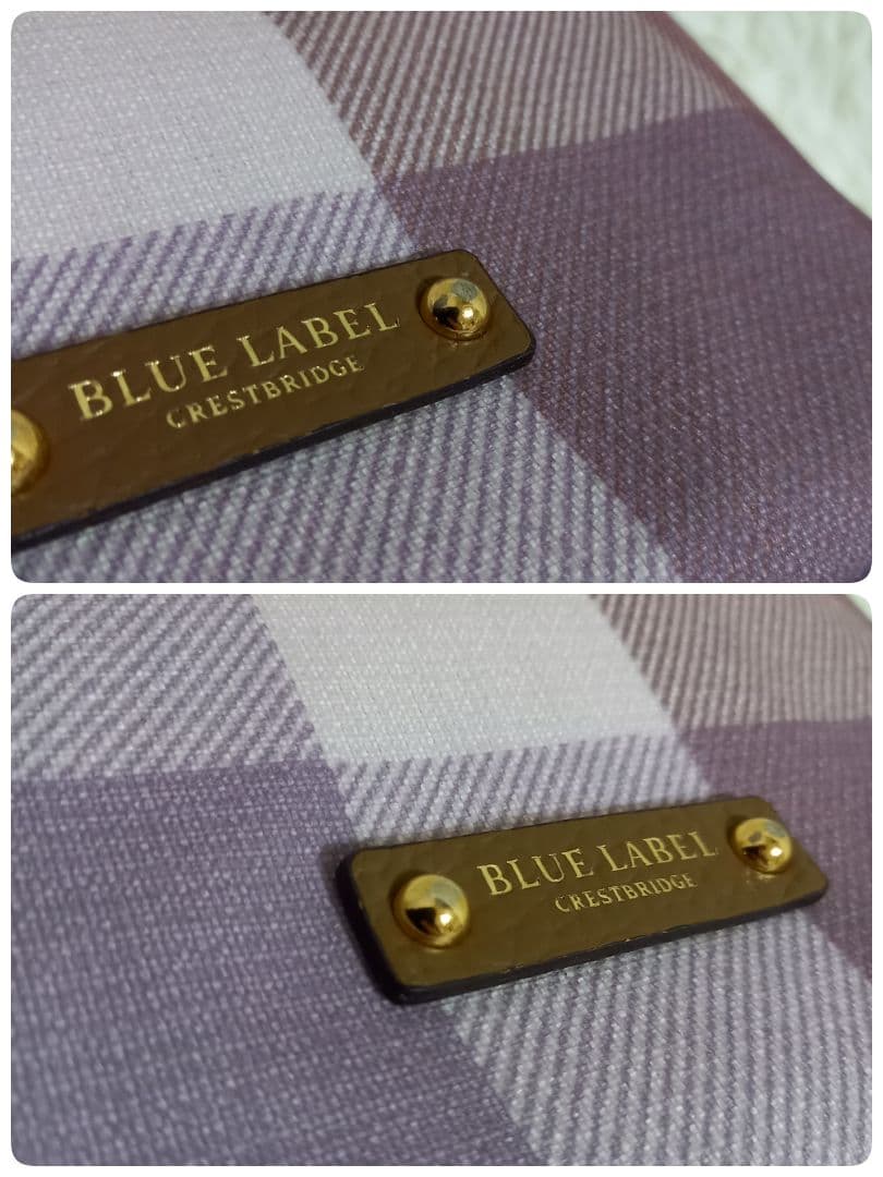 ブルーレーベルクレストブリッジ　２wayハンドバッグ　バンブー　チェック