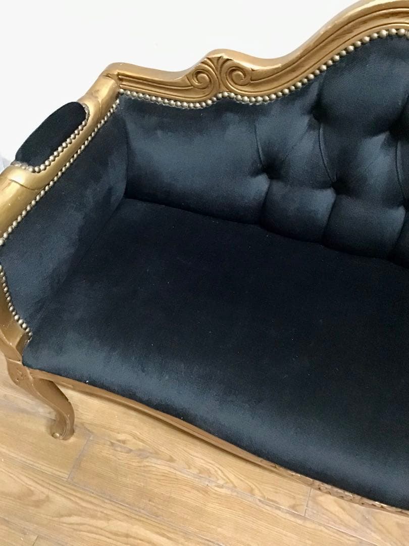 管229☆イタリア製☆アンティーク☆ロココ調☆ベンチソファー