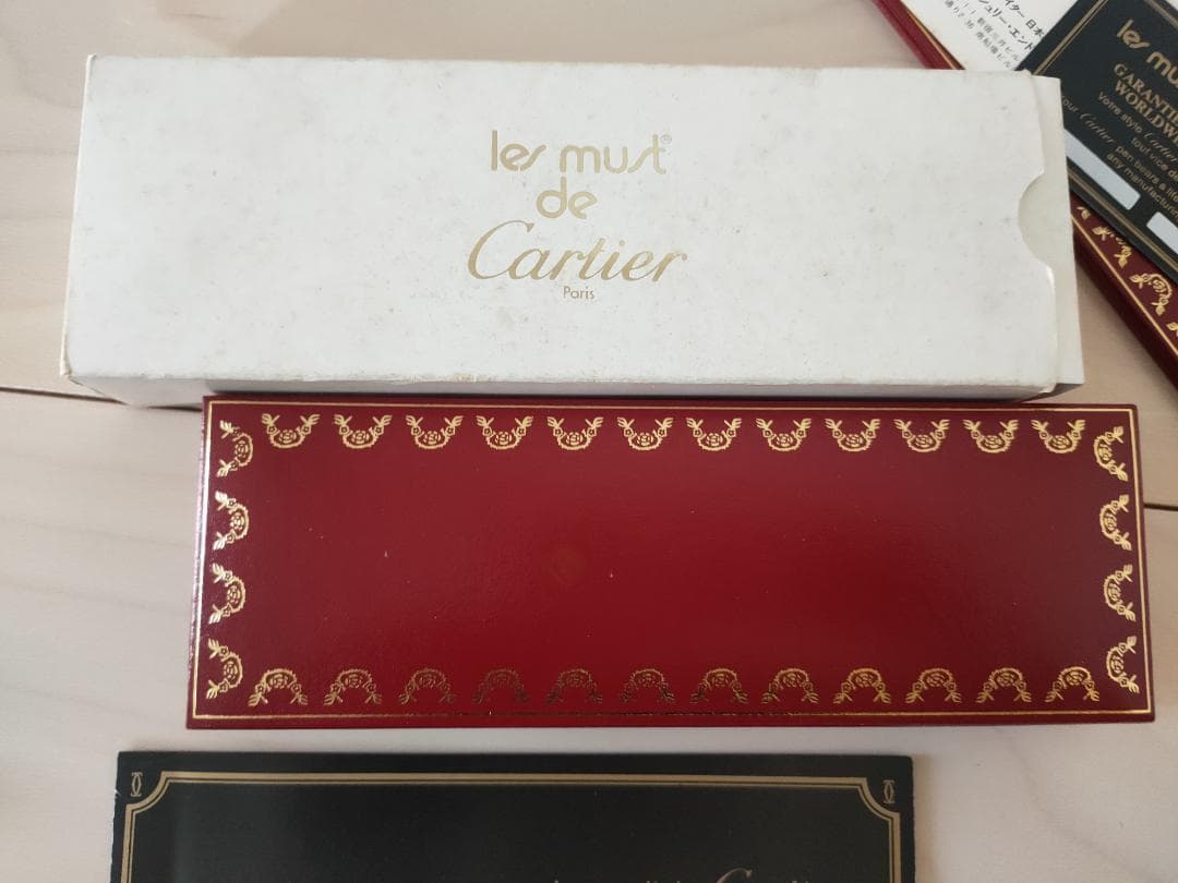 ヴィンテージ カルティエ　Cartier　トリニティ　ボールペン　シルバー　箱付