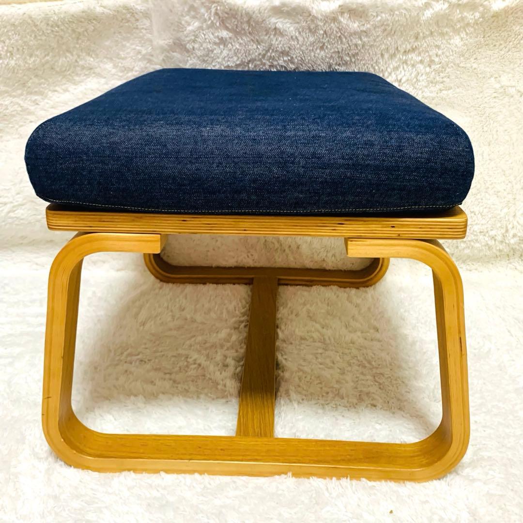 極美品　無印良品 リビングでもダイニングでもつかえるベンチ2 デニムカバー