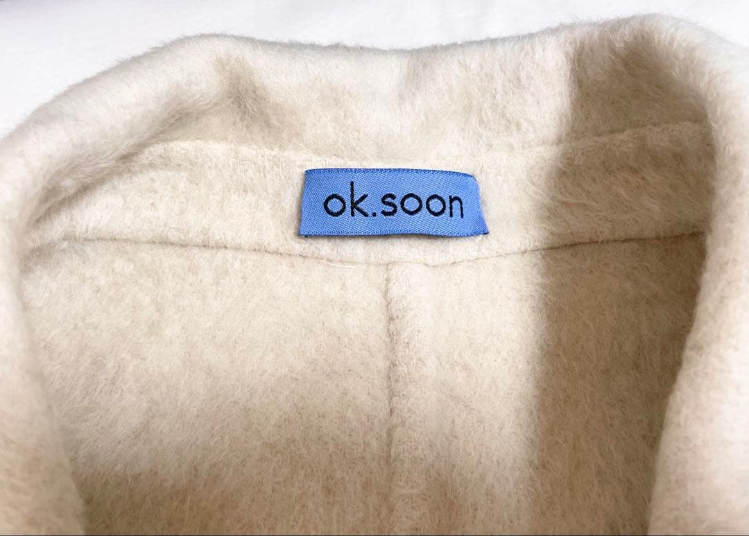 【早い者勝ち！】ok.soon チェスターコート　スカーフ付き　アイボリー