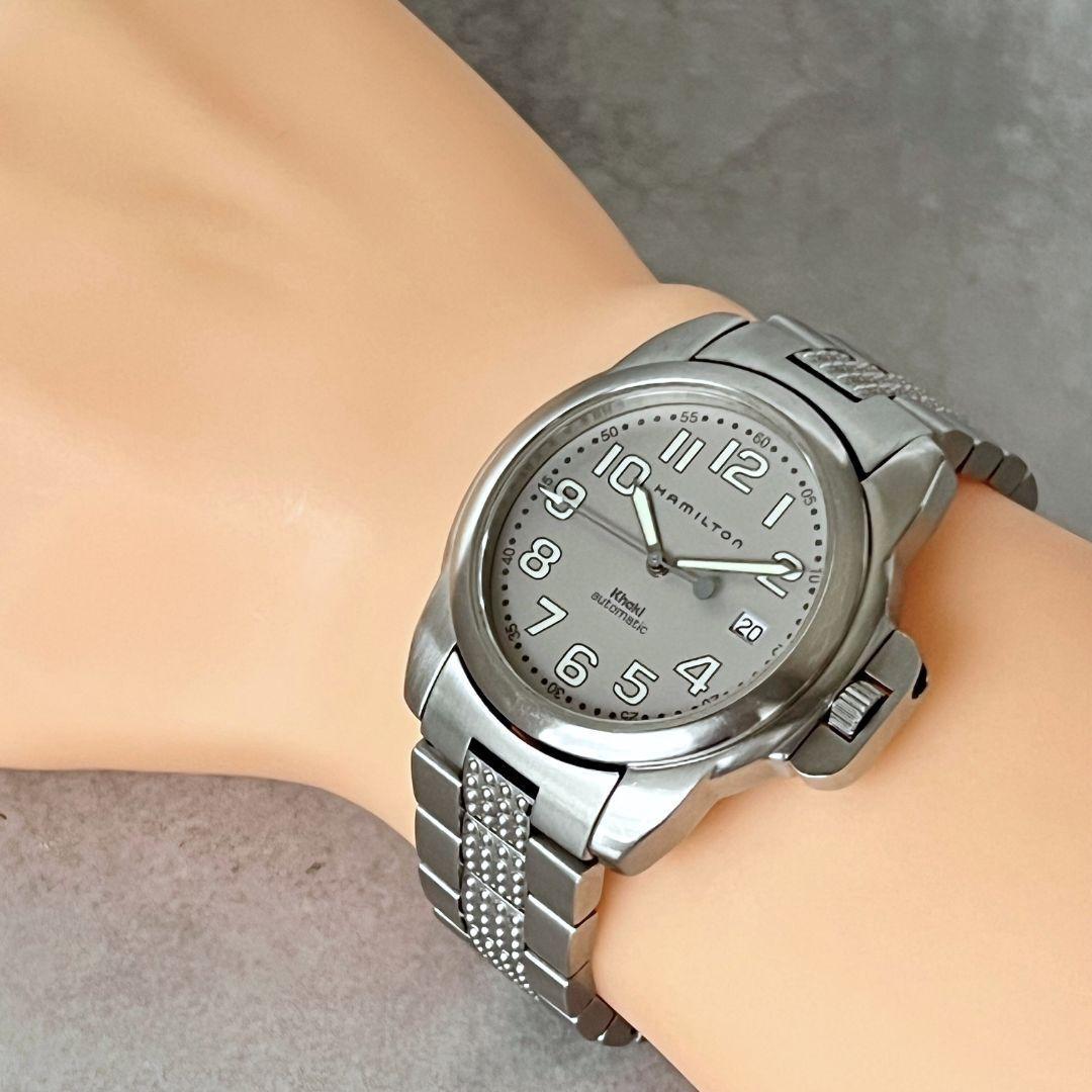 【とことこ】稼働良好 HAMILTON メンズ カーキ自動巻 裏スケデイト