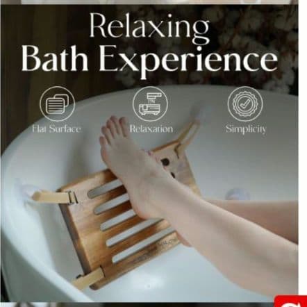 木製 リラックス ポータブルバスルーム フットレスト バスタブアクセサリー