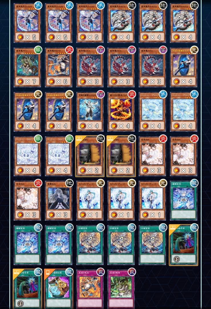 大会構築　星辰の魔導士　構築済デッキ　スリーブ2重