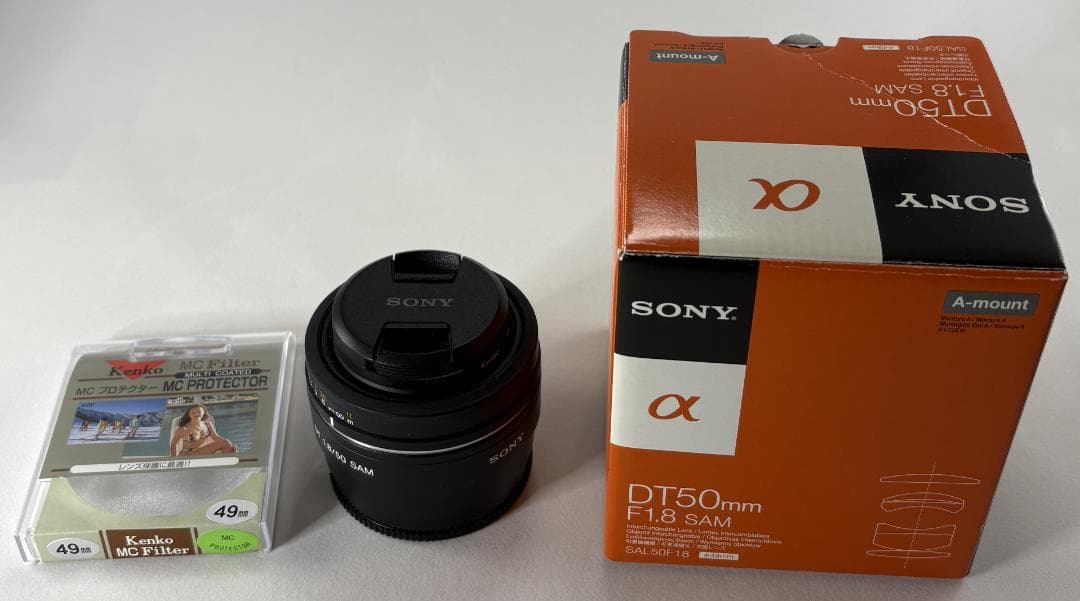 Sony SAL50F18 50mm F1.8 レンズ 保護フィルター付き