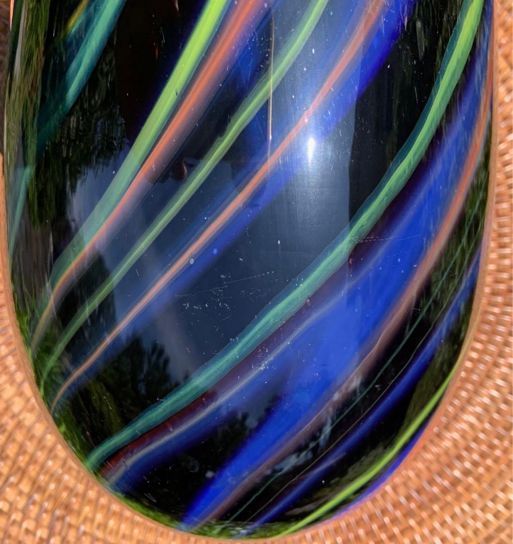 1980'S ミッソーニ ムラーノ製 ガラス ストライプ デザイン 花瓶