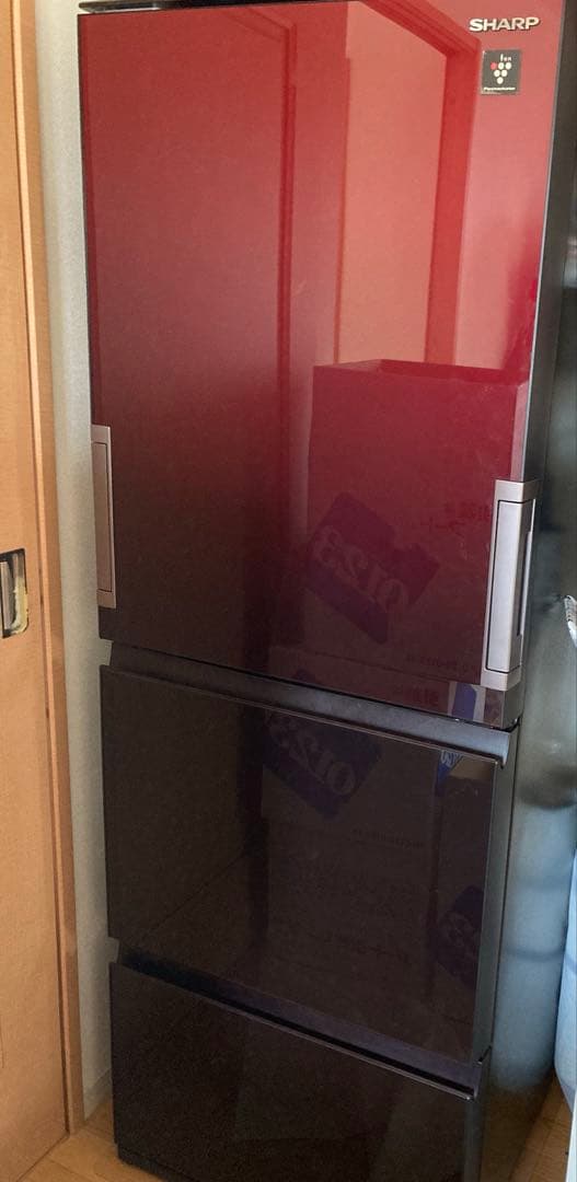 【ぐり】SHARP 冷蔵庫 SJ-GW35J-R 350L