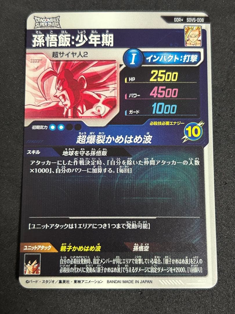 ドラゴンボールカード 孫悟飯 少年期 パラレル GDR SDV5-008