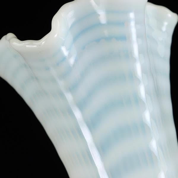 Y1505-5 ヴィンテージ フリント アルバニー ワセリンガラス 花瓶