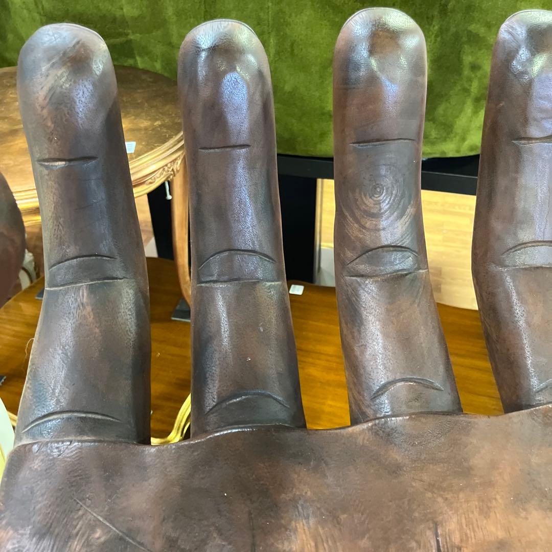 【アジアン】◇手型スツール◆置き物としても◇木彫り◆