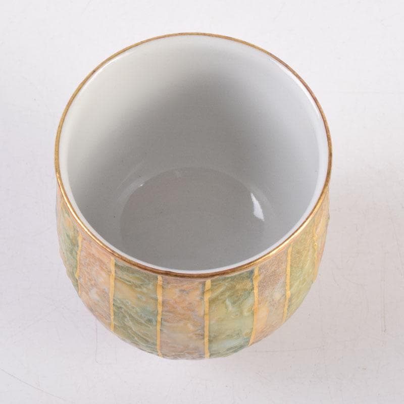 九谷焼　錦山窯　吉田幸央作　ぐい呑　酒杯　共箱　V　8392