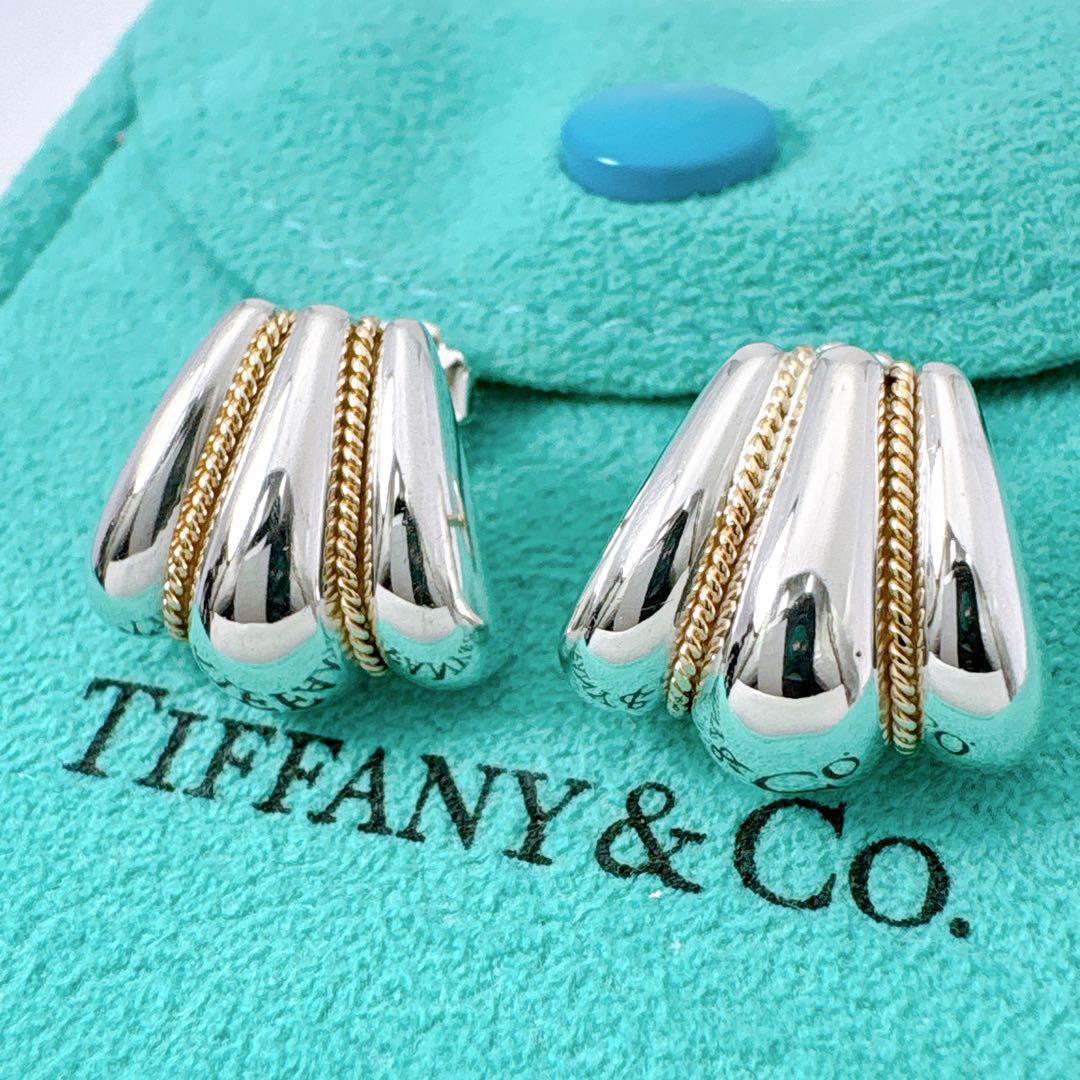 極美品 オールドティファニー ツイストロープ コンビ キャッチ社外品 シルバー