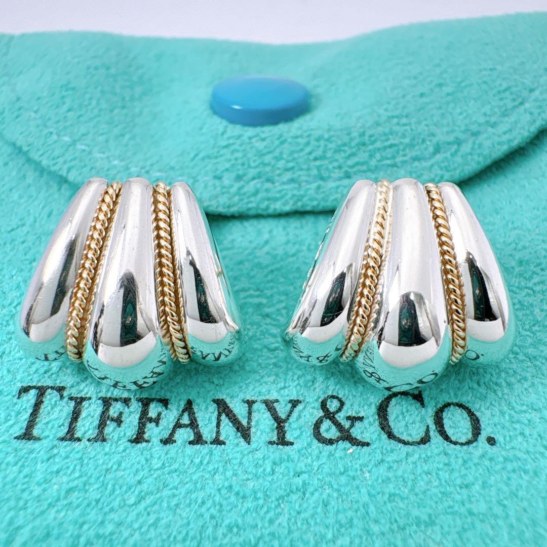 極美品 オールドティファニー ツイストロープ コンビ キャッチ社外品 シルバー