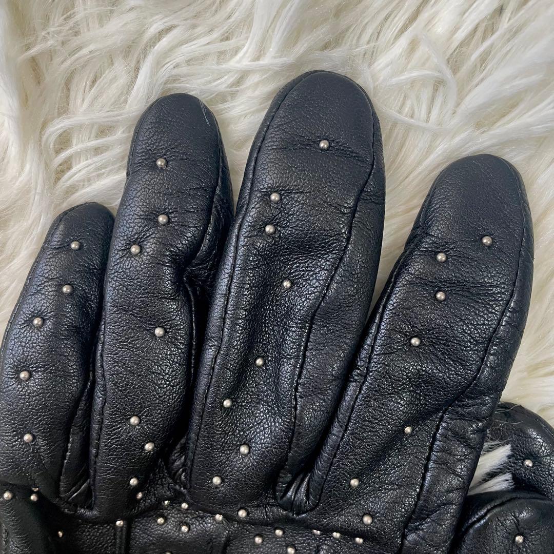 ラッドミュージシャン レザー手袋 スタッズ ブラック