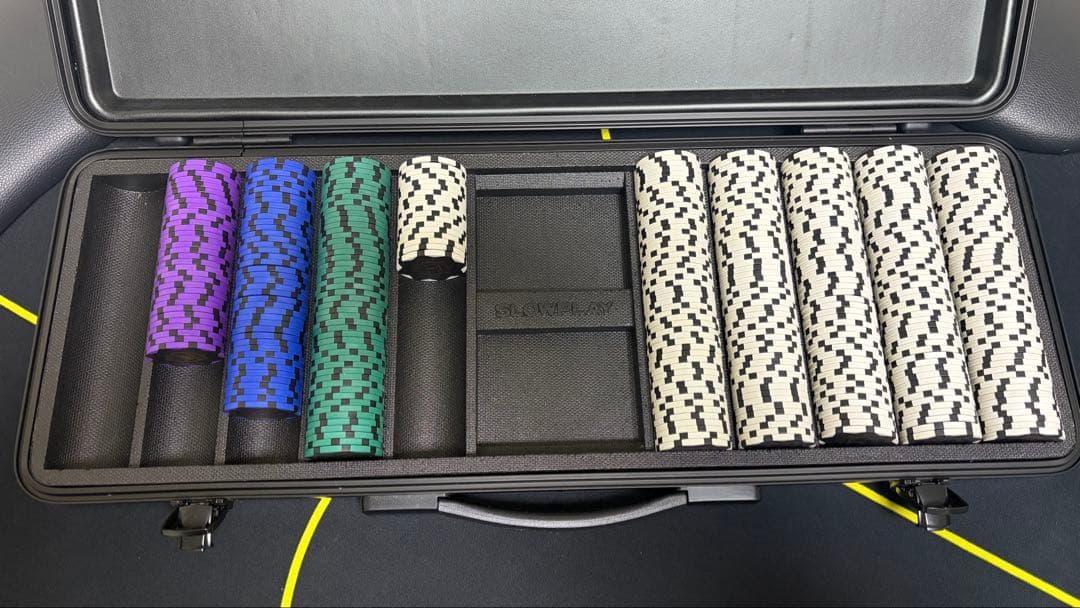 【引取限定】ポーカーテーブル＆SLOWPLAYチップ2セット＆IKEA椅子