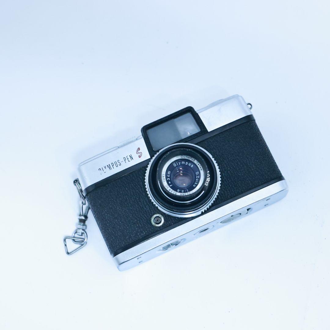 フィルムカメラ OLYMPUS PEN S 希少フード付 ハーフカメラ