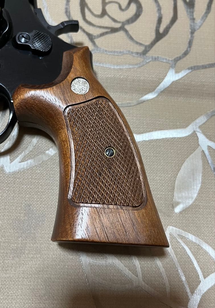 マルシン製6mmガスリボルバー　M586マットブラック　Xカート　木製グリップ