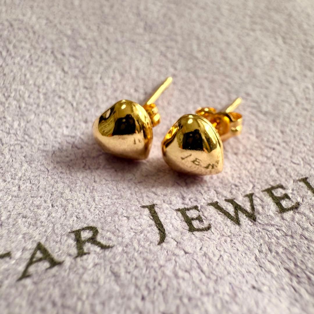 【美品】STAR JEWELRY スタージュエリー K18YG ハート ピアス