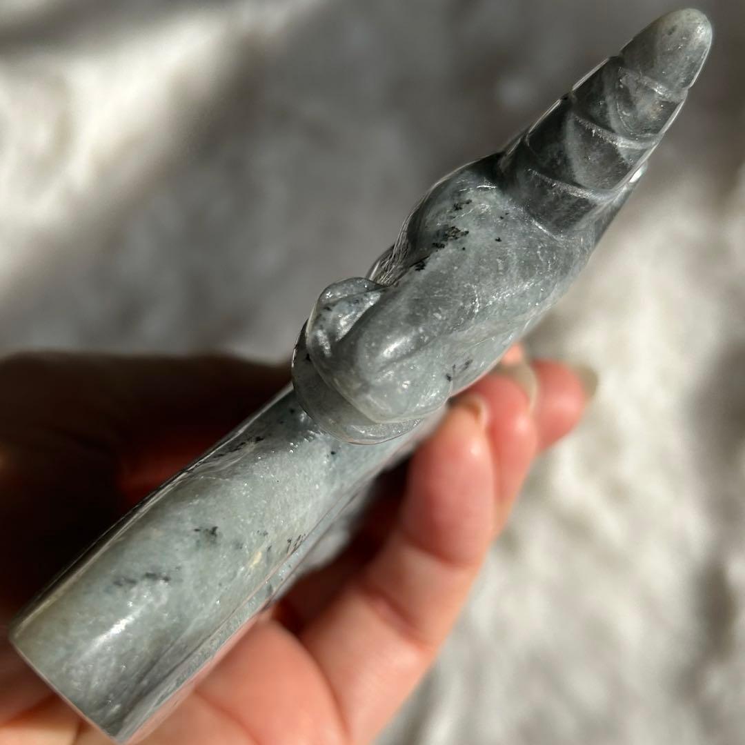 【 ラブラドライト ユニコーン ペガサス 彫物 鉱物 インテリア ユニサス　】