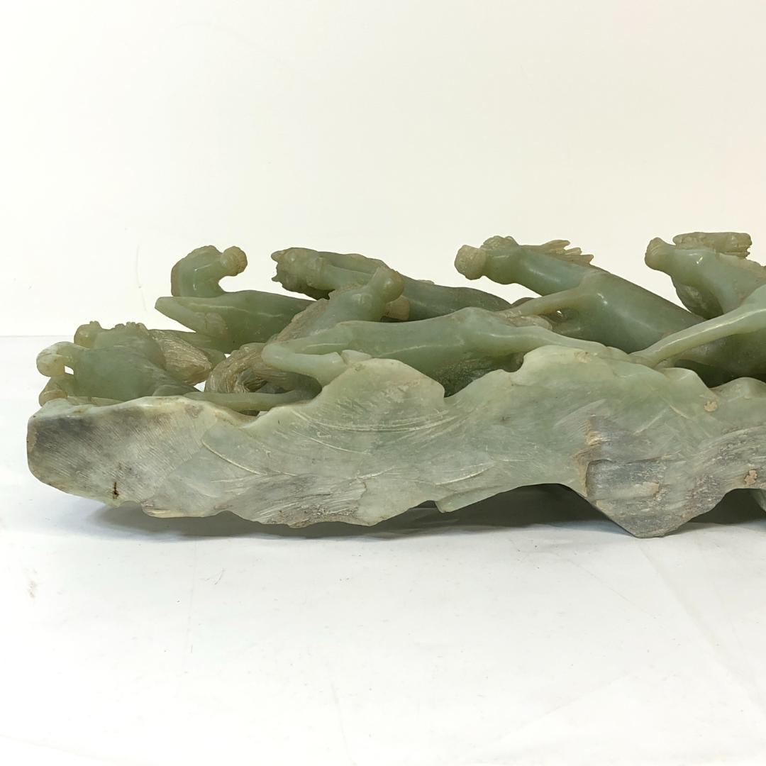 翡翠 馬 置物 12頭 中国美術 彫刻 ジャンク品