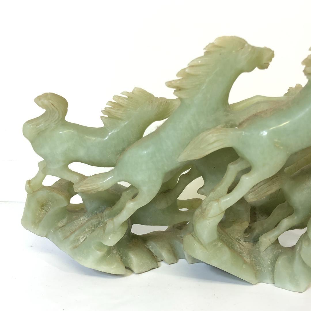 翡翠 馬 置物 12頭 中国美術 彫刻 ジャンク品