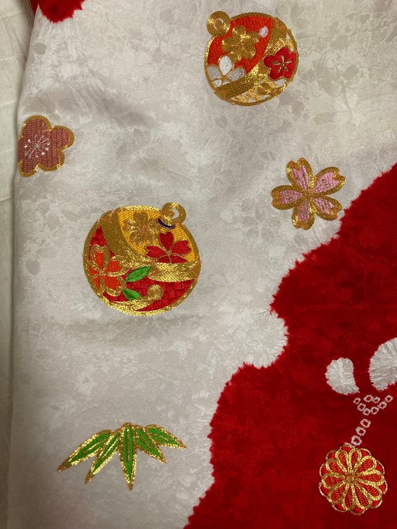 定価10万円以上高級絞り刺繍七五三着物　3歳被布長襦袢草履鞄髪飾りフルセット