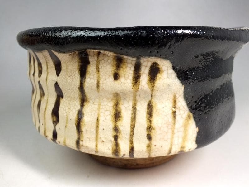 ☆ 野崎幻庵 作 自作黒茶碗 「新宿」 共箱 B4