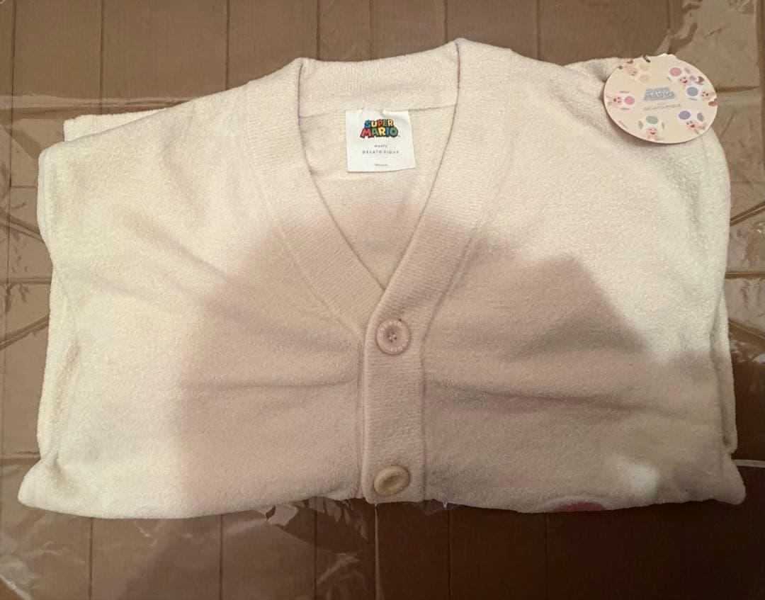 ジェラートピケ　キノピオ　ジャガードカーディガン　マリオ　ユニセックスM L