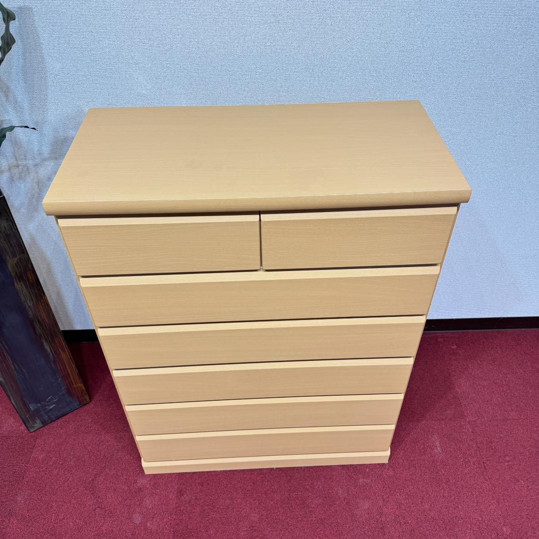 東京23区送料無料　大川家具ハイチェスト幅80㎝・タンス・収納・日本製