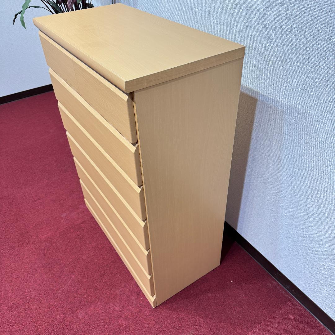 東京23区送料無料　大川家具ハイチェスト幅80㎝・タンス・収納・日本製