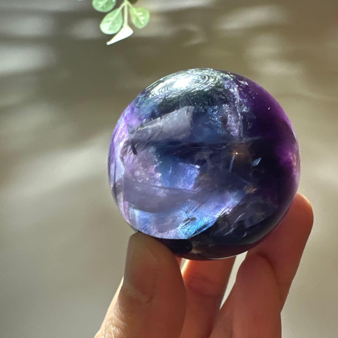 ブルーフローライト　スフィア　4.8㎝　185.6 フローライト　透明感