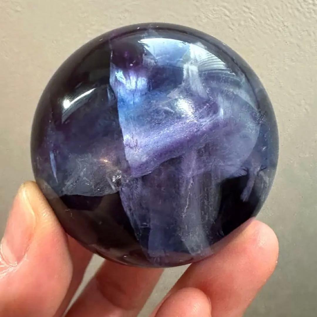 ブルーフローライト　スフィア　4.8㎝　185.6 フローライト　透明感