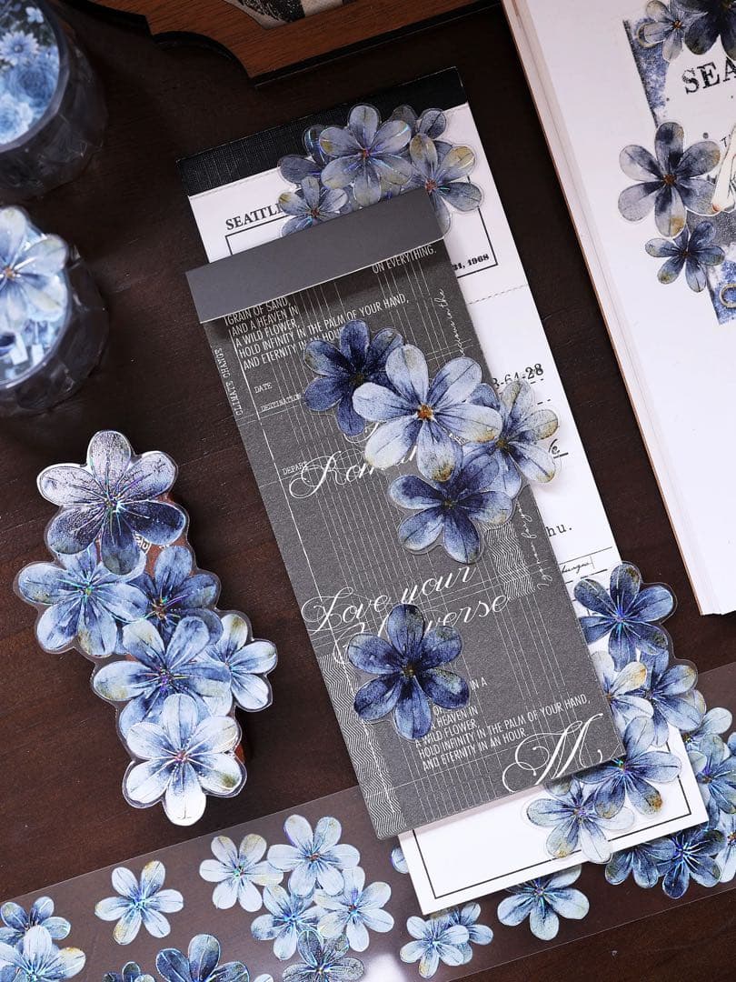 小白家文創《深海蓝》海外マスキングテープ　マステ 【2516】