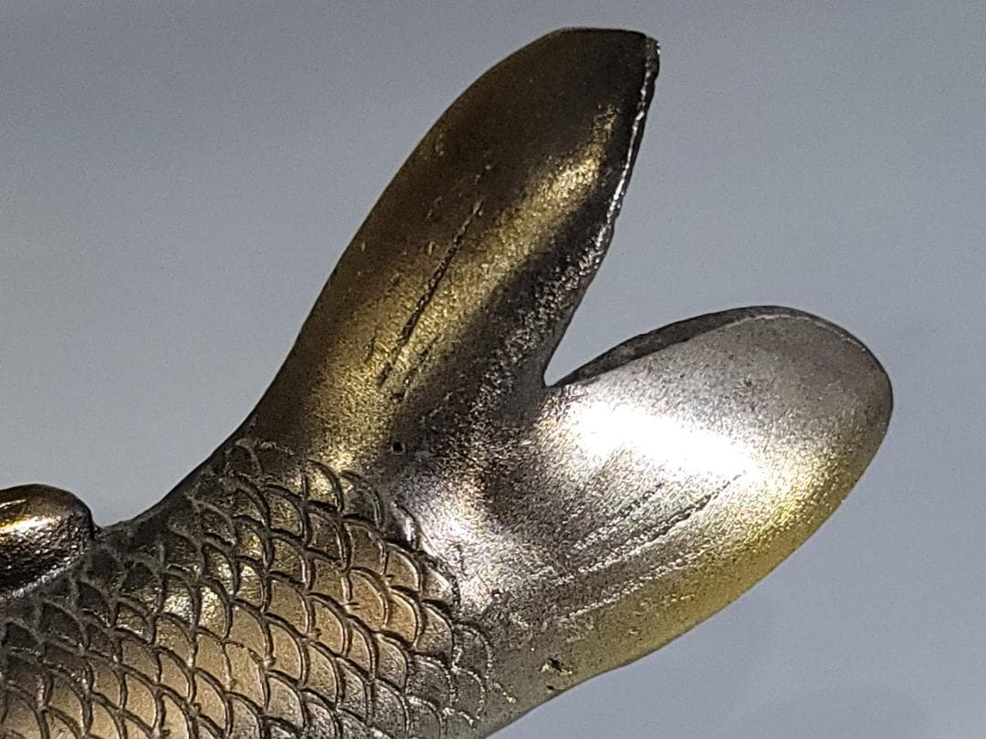 DT593 双魚 金銀 置物 銅製