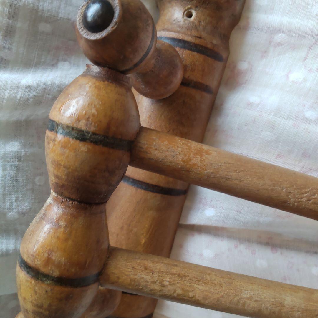 フランス　アンティーク　キッチン　リネンハンガー　バンブーハンガー