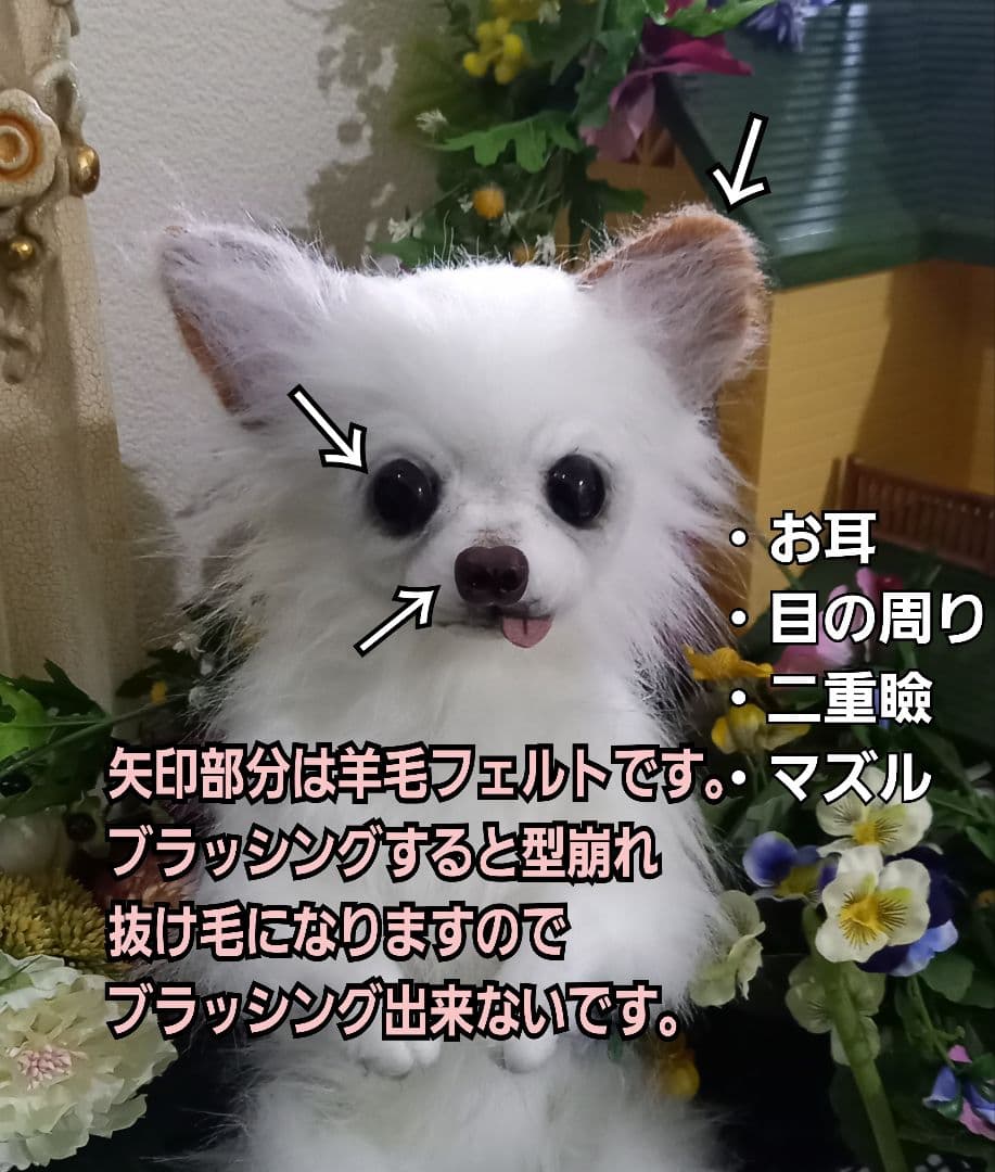 のぉーたんページ♥️等身大　チワワ　リアル　ぬいぐるみ　羊毛　カズコオガワ