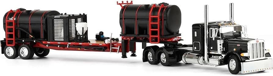 DCP ピータービルト379・ウィズ・デムコ・トレーラー(ブラック/レッド)