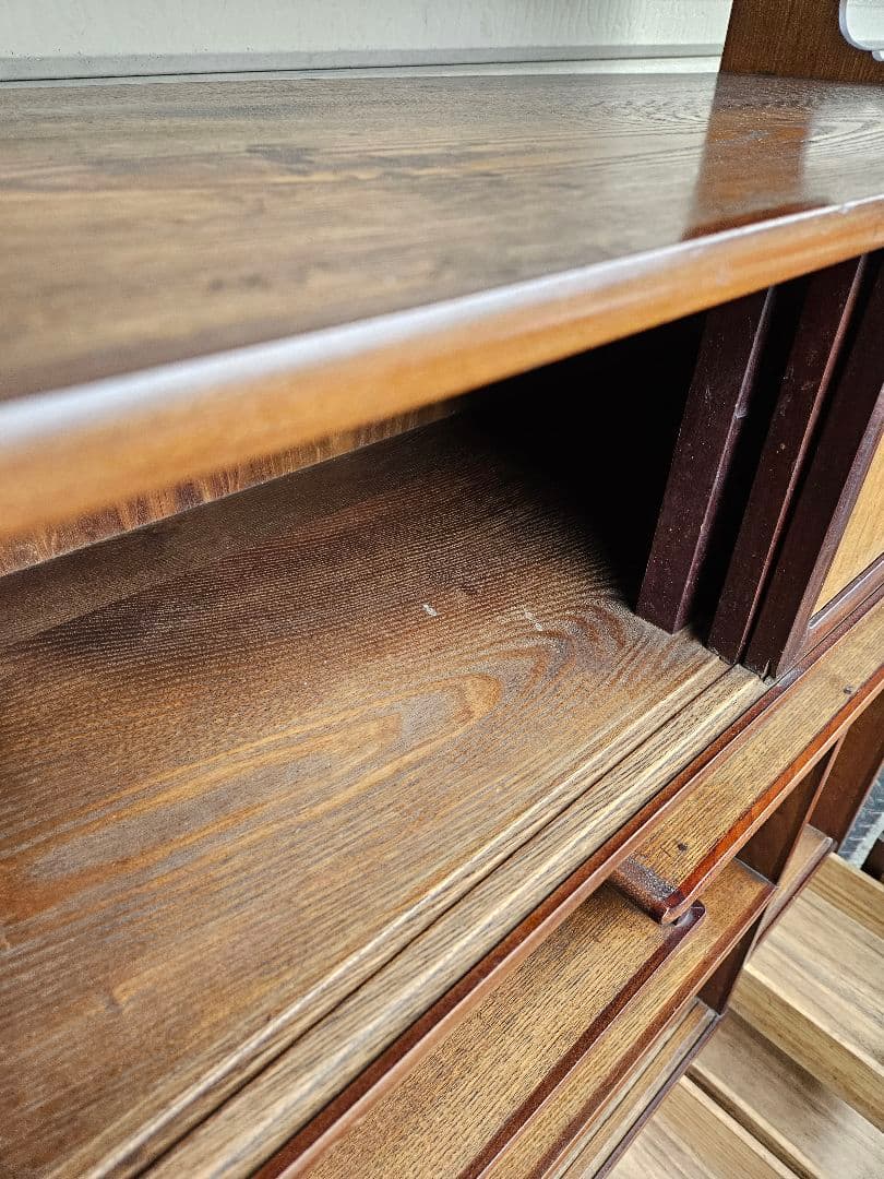 japan vintage 水屋箪笥 茶箪笥 飾り棚 杢目 木製 無垢材 和家具