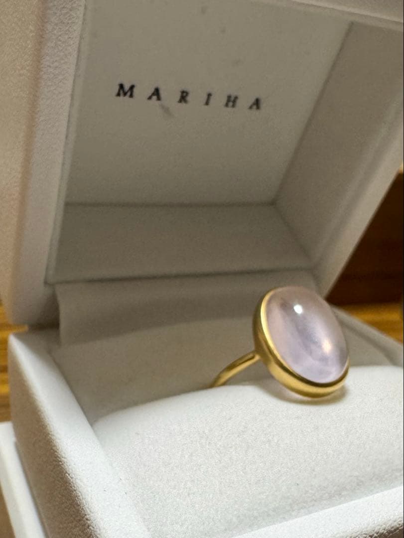 マリハ MARIHAアースドロップス リング ローズクォーツ カボション