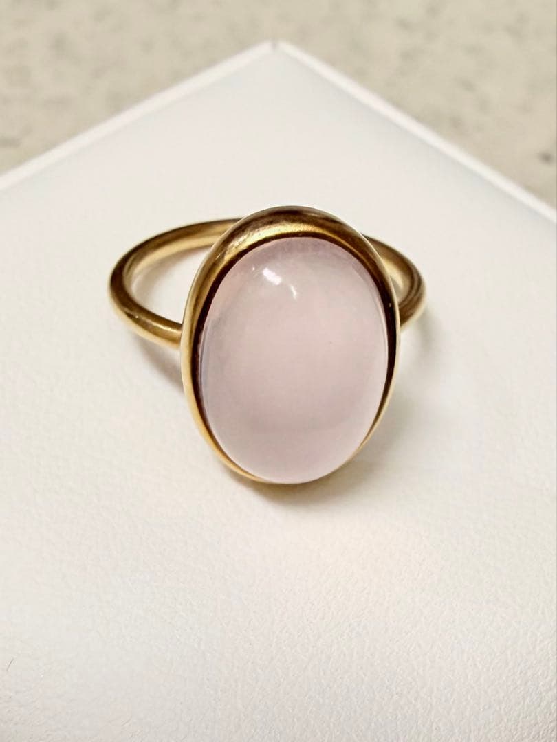 マリハ MARIHAアースドロップス リング ローズクォーツ カボション