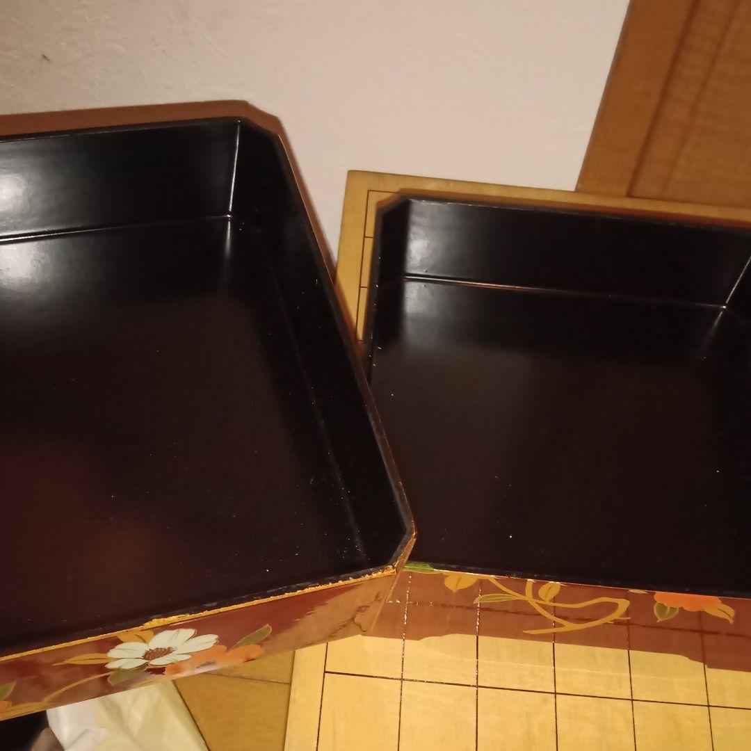 春慶　漆器　お重　重箱　山茶花　おせち料理