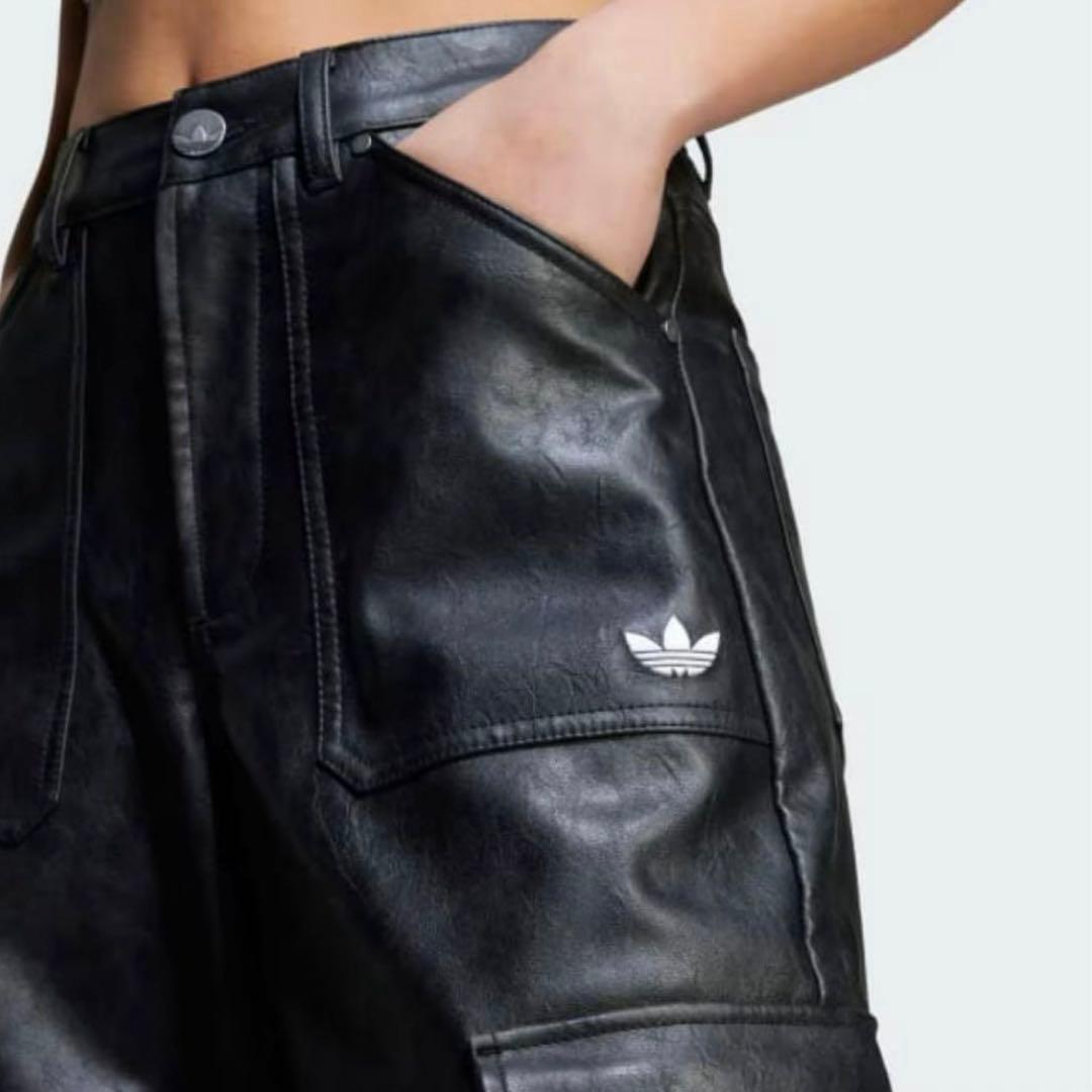 【男女兼用】新品28 Adidas adilenium ビンテージ レザーパンツ