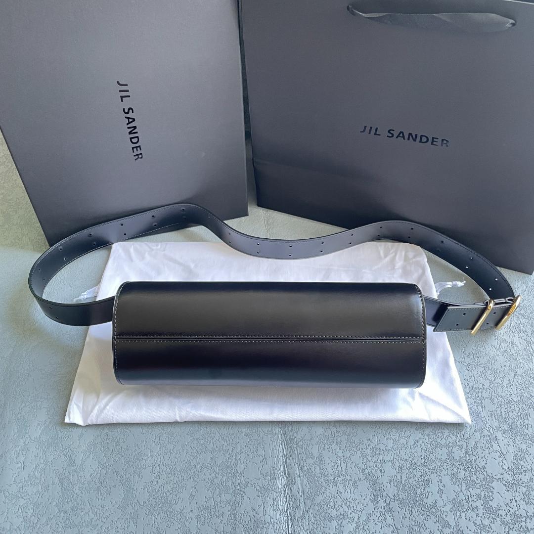 美品JIL SANDERブラックレザーショルダーバッグ